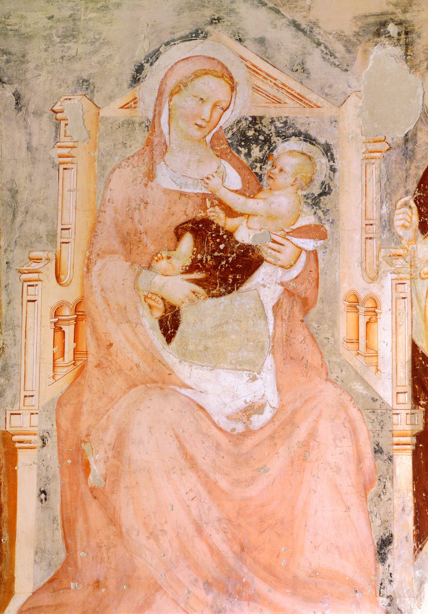 Madonna és gyermek, Tommaso da Modena (1326-1379), freskó, San Francesco templom, Treviso alkotó: Tomaso da (late 15th century) Modena