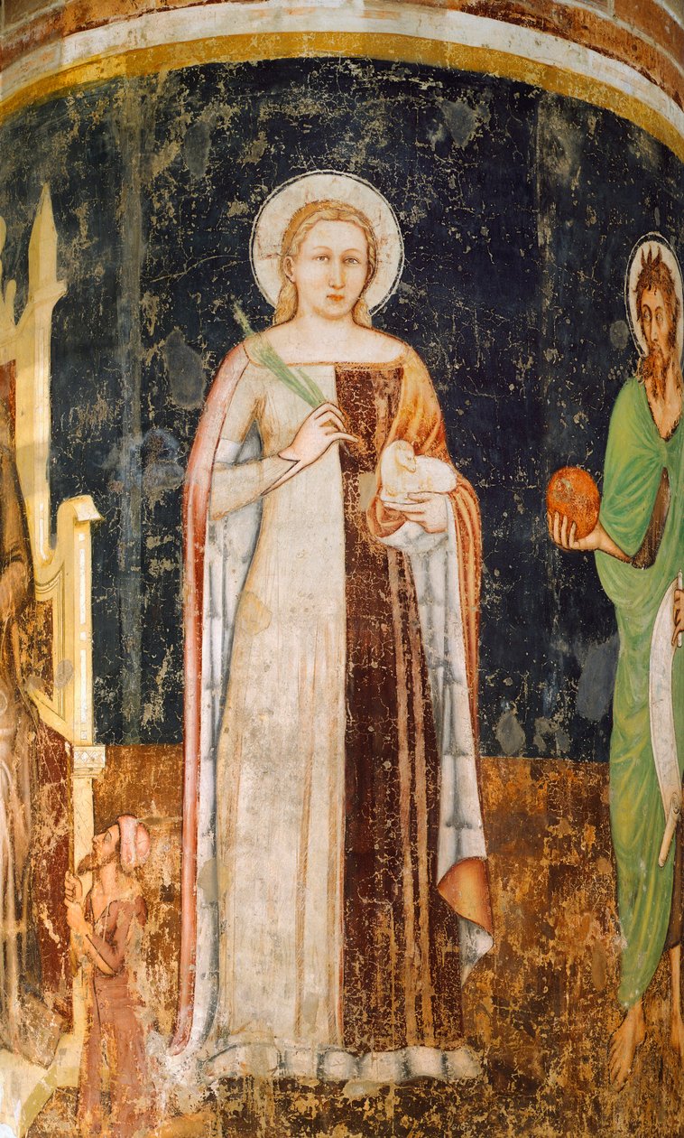 Szent Ágnes, Tommaso da Modena (1326-1379), freskó, San Nicolo-templom, Treviso alkotó: Tomaso da (late 15th century) Modena