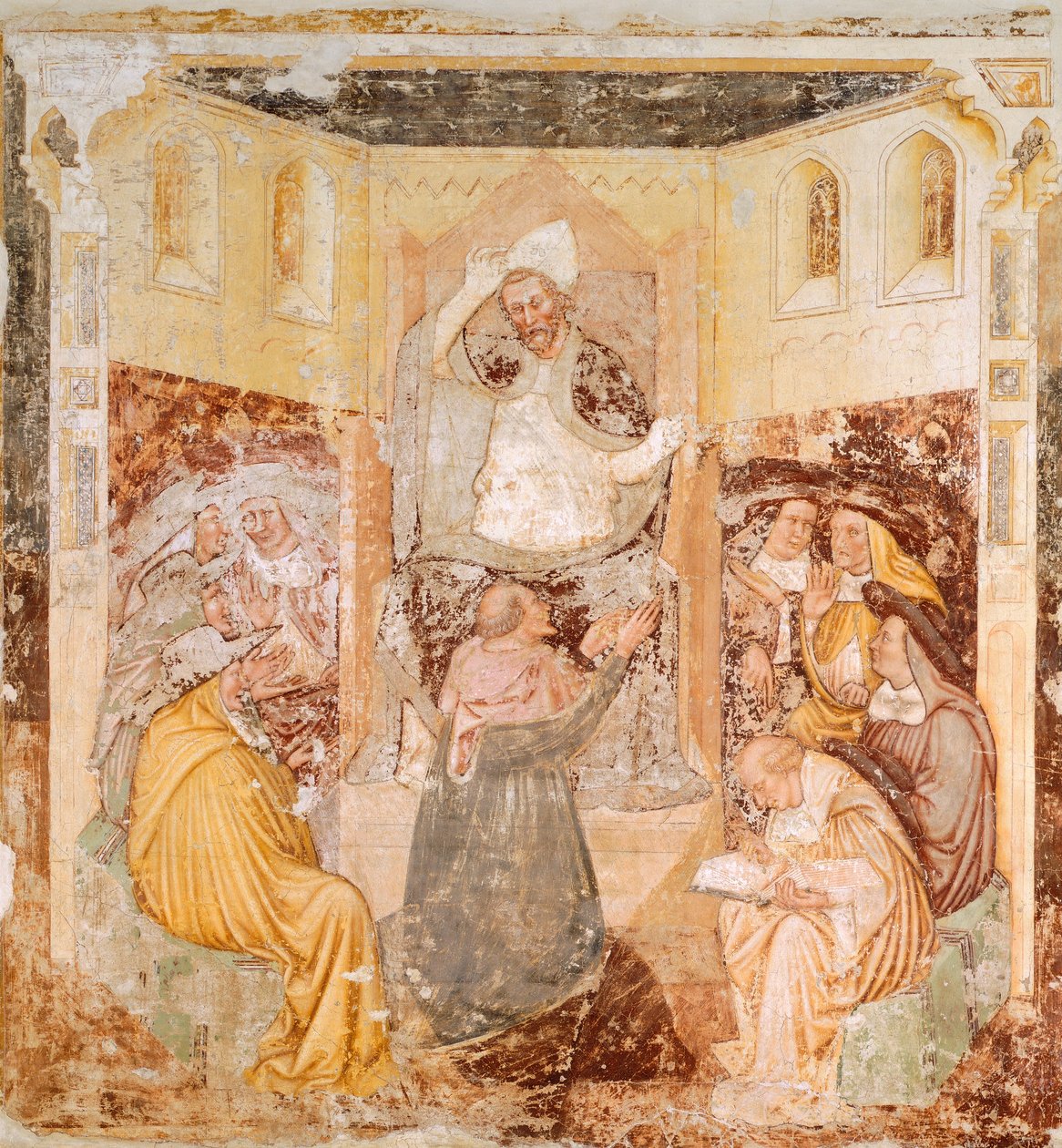 A lemondás, részlet a Szent Ursula történeteiből, Tommaso da Modena (1326-1379), freskó. alkotó: Tomaso da (late 15th century) Modena
