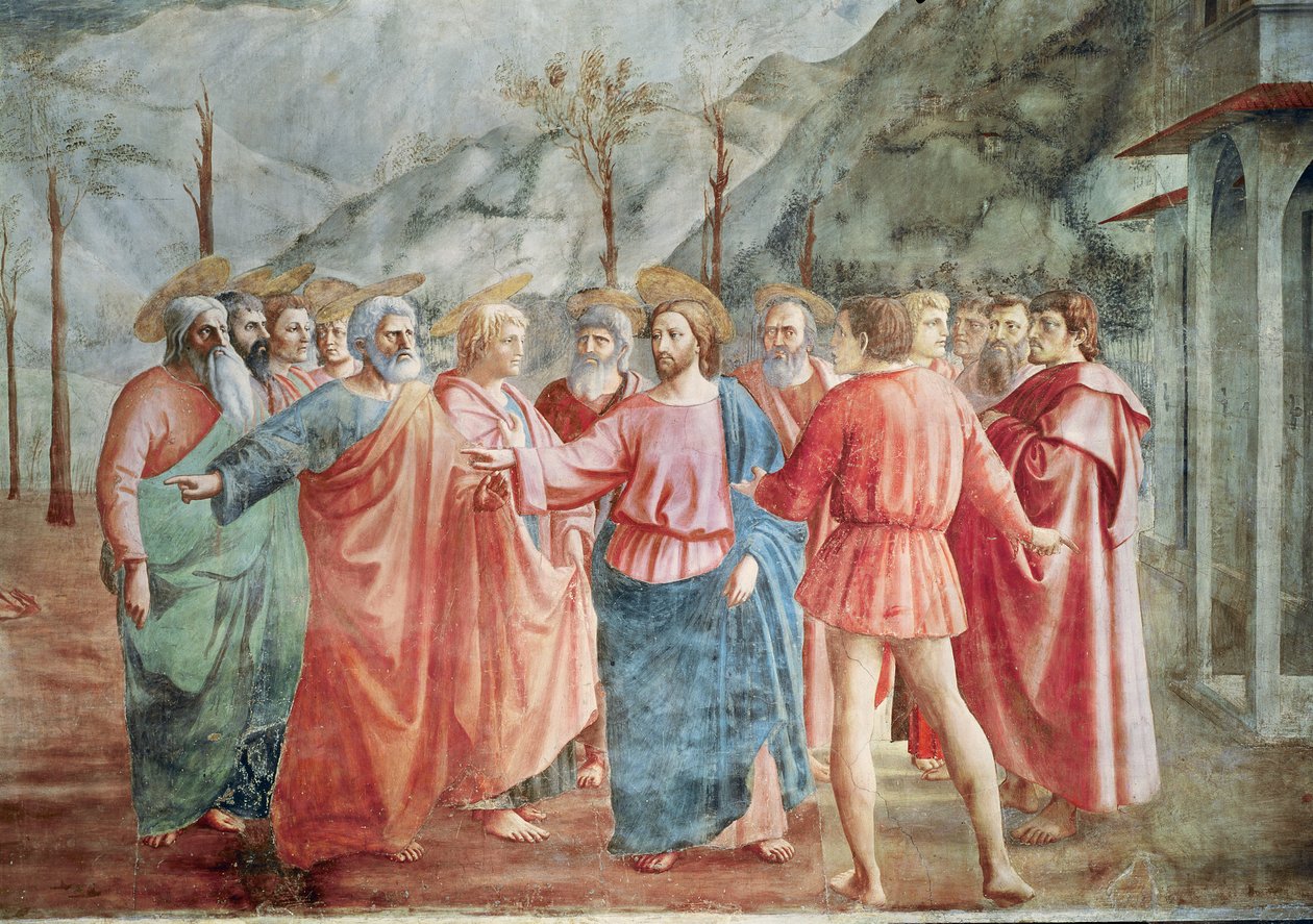 Részlet Krisztusról és tanítványairól, The Tribute Money, 1427 körül (31642 részlet) alkotó: Tommaso Masaccio