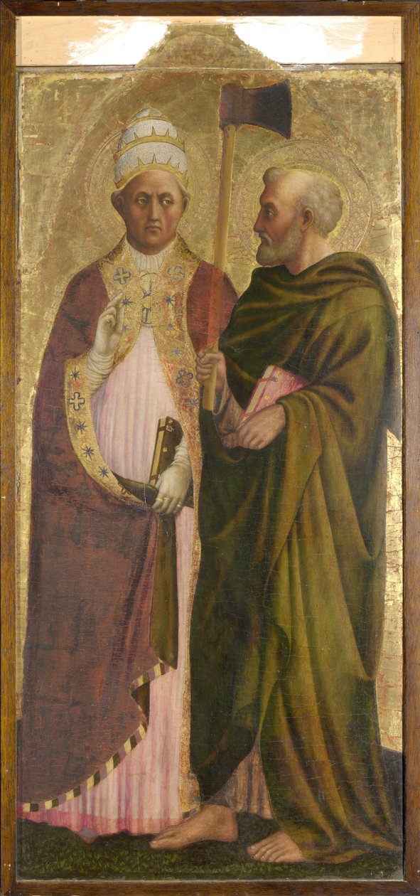 Egy pápa (Szent Gergely) és Szent Mátyás, 1428-29 körül (tempera, tábla) alkotó: Tommaso Masolino da Panicale