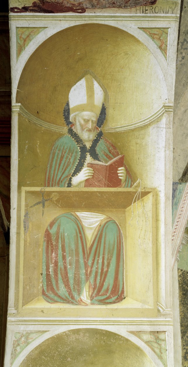 Milánói Szent Ambrus (340-397 körül) az apszis intradosza felől. alkotó: Tommaso Masolino da Panicale