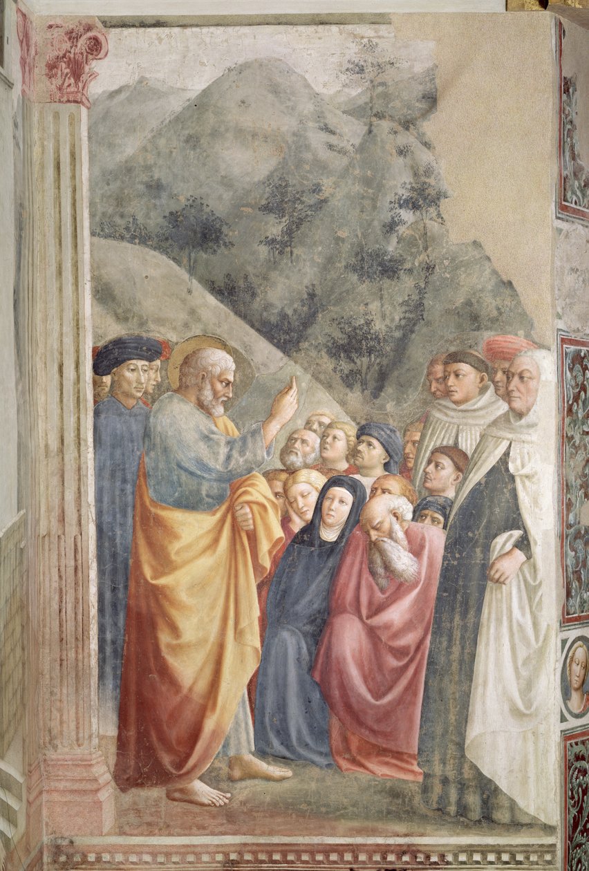 Szent Péter prédikáció Jeruzsálemben, 1427 körül alkotó: Tommaso Masolino da Panicale