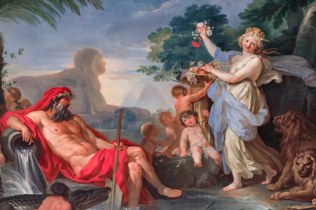 A Nílus és Cybele istennő 1779-1780, freskó alkotó: Tommaso Conca