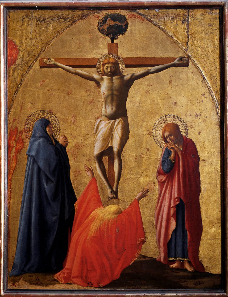 Keresztre feszítés - tempera panelen alkotó: Tommaso Masaccio