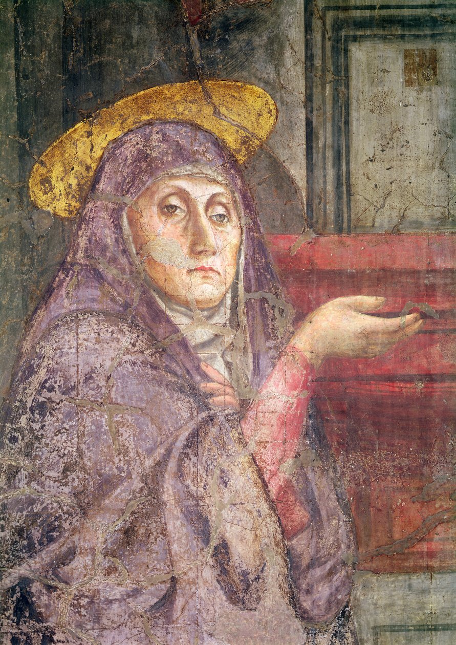 Szentháromság, Szűz Mária fejének részlete, 1427-28 (173689-es részlet) alkotó: Tommaso Masaccio