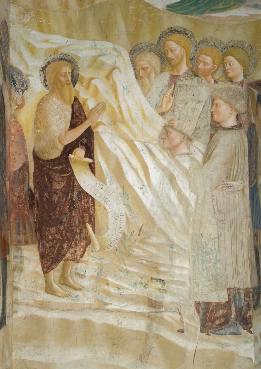 Keresztelő Szent János életciklusa: Keresztelő Szent János igehirdetése alkotó: Tommaso Masolino da Panicale