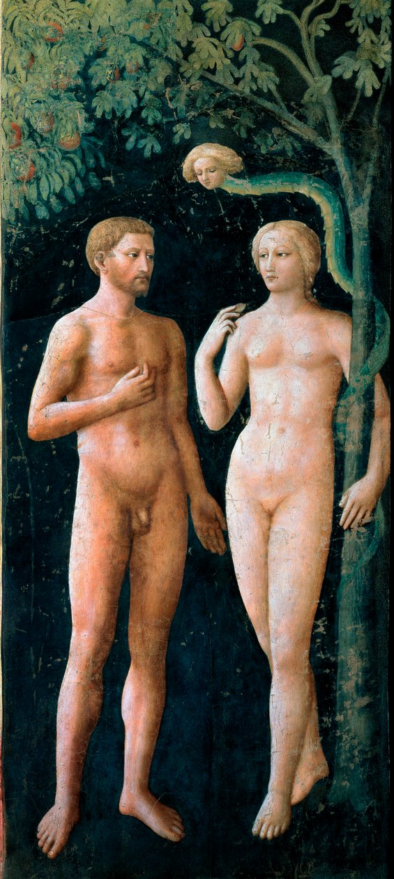 Ádám és Éva megkísértése Tommaso di Cristofano Fini dit Masolino da Panicale (1383-1440) freskója 1424-1425 V. 208x88 cm Firenze, Santa Maria del Carmine templom, Brancacci kápolna alkotó: Tommaso Masolino da Panicale