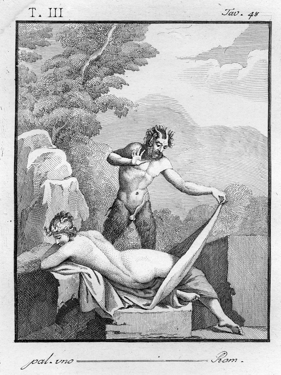 Szatír levetkőz egy nimfát, 1804 alkotó: Tommaso Piroli
