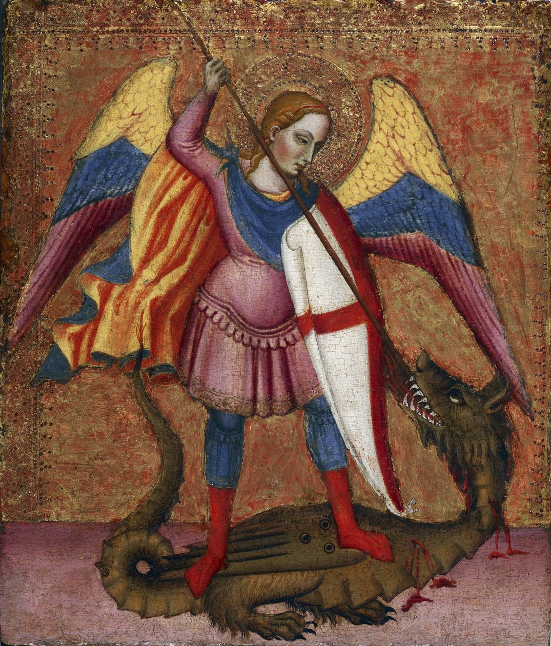 ""Szent Mihály arkangyal"" Santa Verdiana mesterének festménye (aktív 1380 és 1420 között) 1390 körül Walters művészeti múzeum, Baltimore, Egyesült Államok alkotó: Tommaso del (fl.1377–1392) Mazza