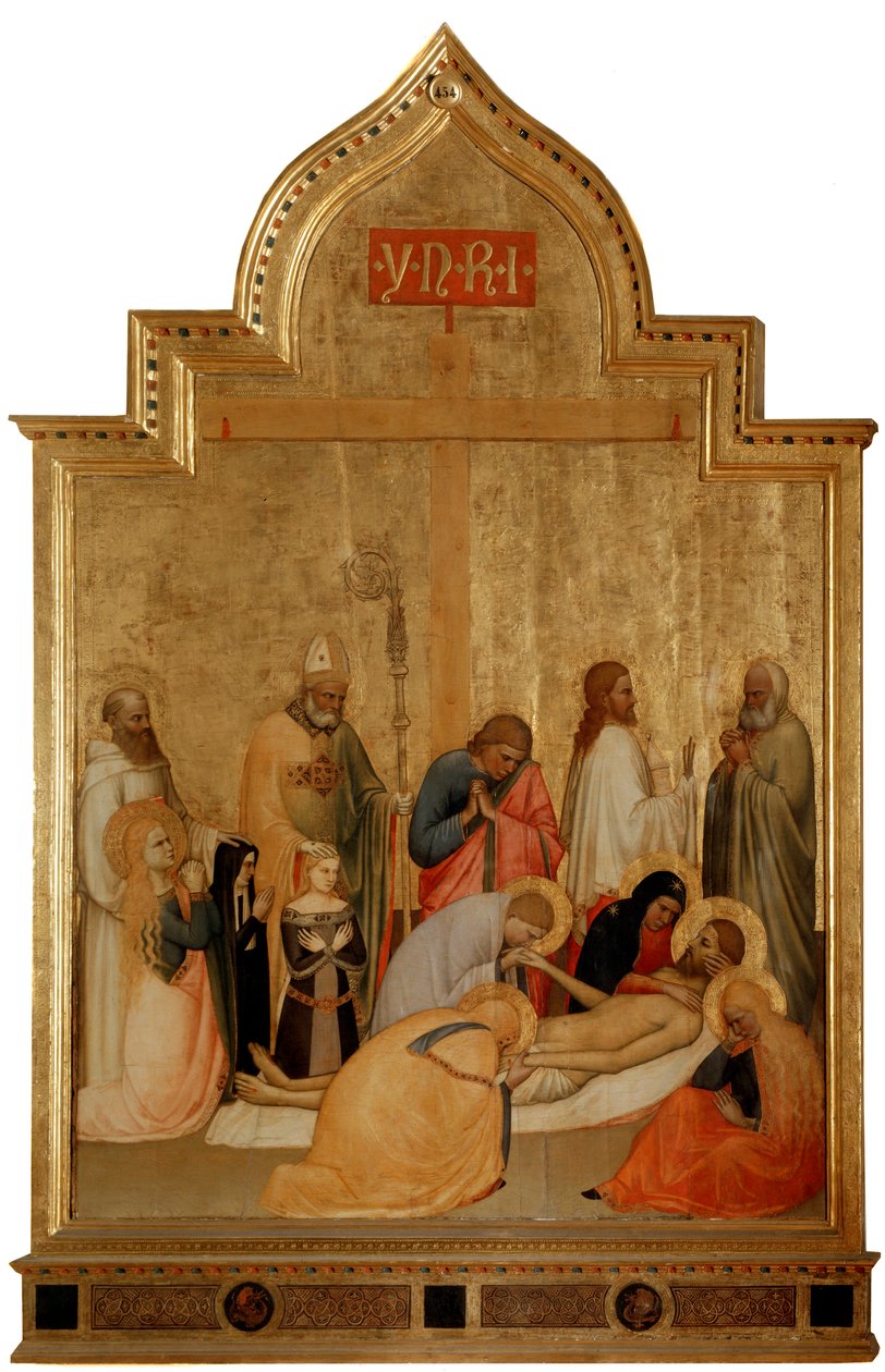 Pieta Szent Remigiusszal és Szent Benedekkel (tempera fán, 1365 körül) alkotó: Tommaso di Stefano Giottino