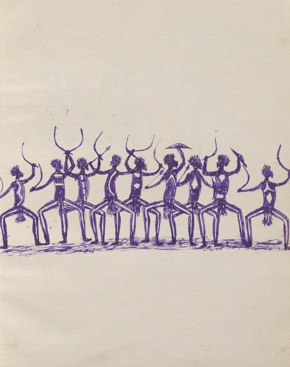 Kwat Kwat emberek - (Corroboree) Vázlatfüzet főleg az őslakosok és fehérek tevékenységéről alkotó: Tommy McRae