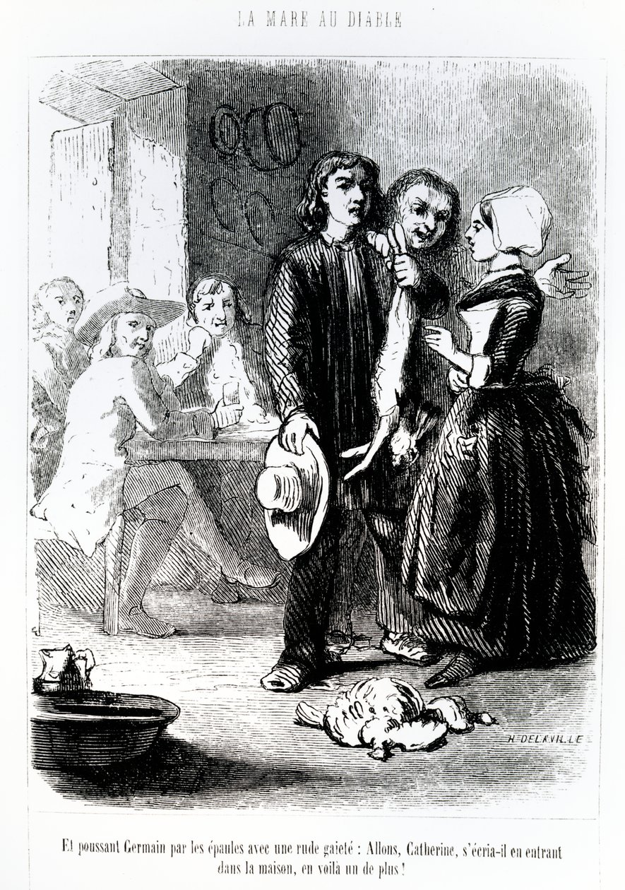 Illusztráció George Sand "Az ördög medencéje" című művéből, 1851. alkotó: Tony Johannot