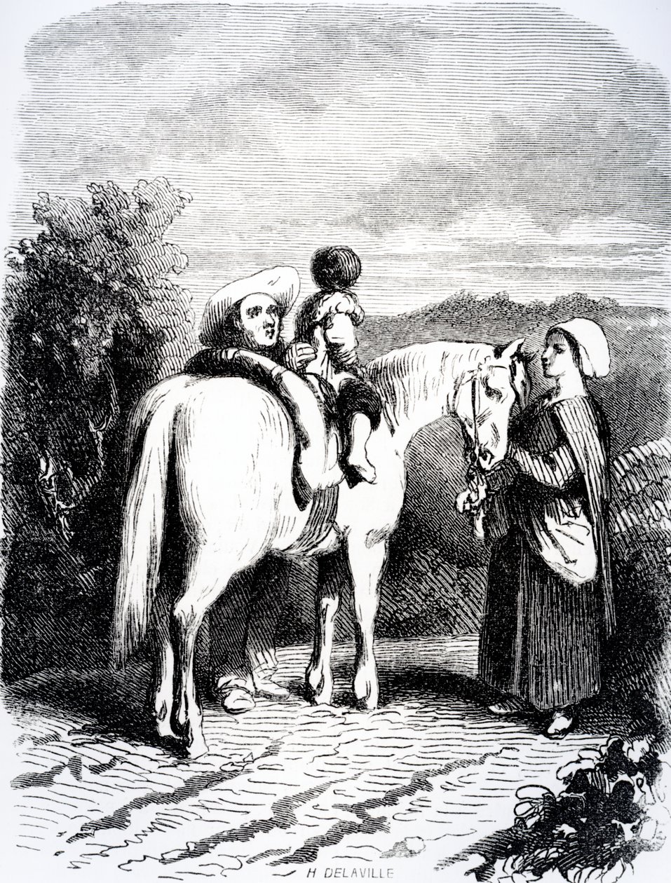 Marie és a kis Pierre lovon, illusztrációja George Sands „The Devil