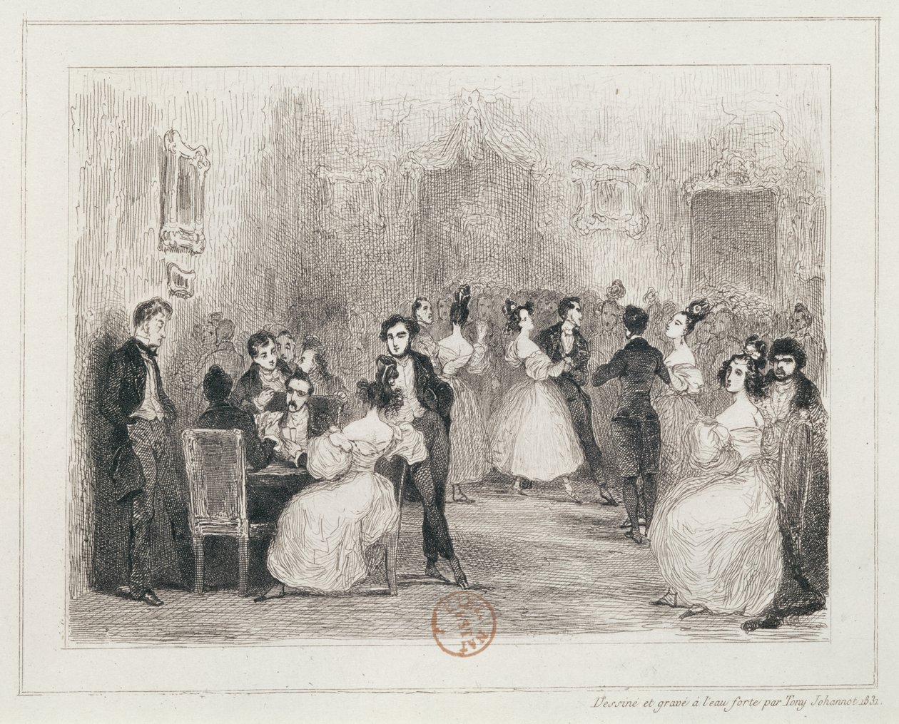 A Művészek Soiree, 1831 alkotó: Tony Johannot