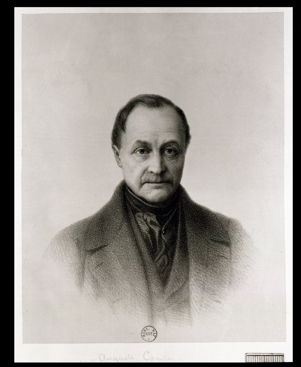 Auguste Comte (1798-1857) francia filozófus portréja alkotó: Tony Toullion