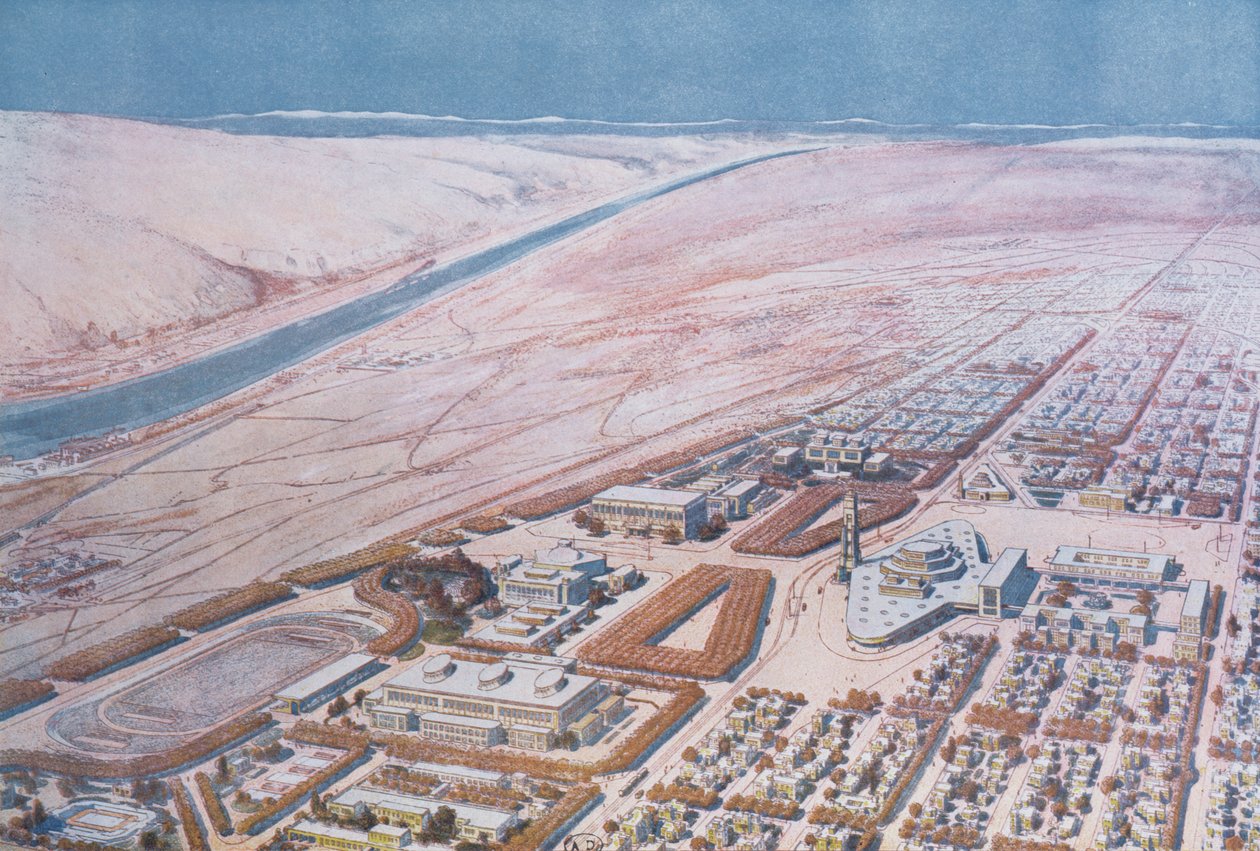 Közszolgáltatások, amelyeket Tony Garnier (1869-1948) tervezett a „La Cite Industrielle”-ből alkotó: Tony Garnier