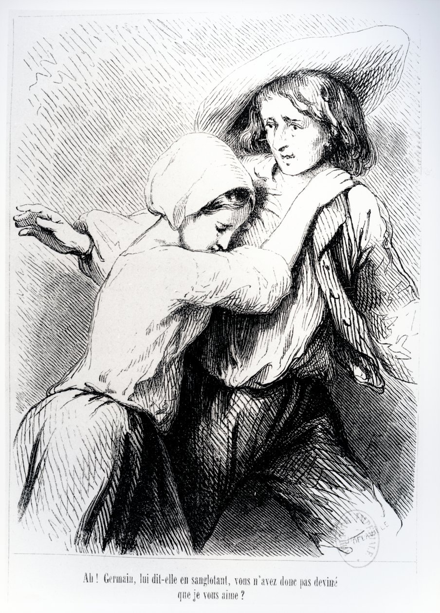 Marie és Germain George Sand „Az ördög medencéjéből”, 1851 alkotó: Tony Johannot