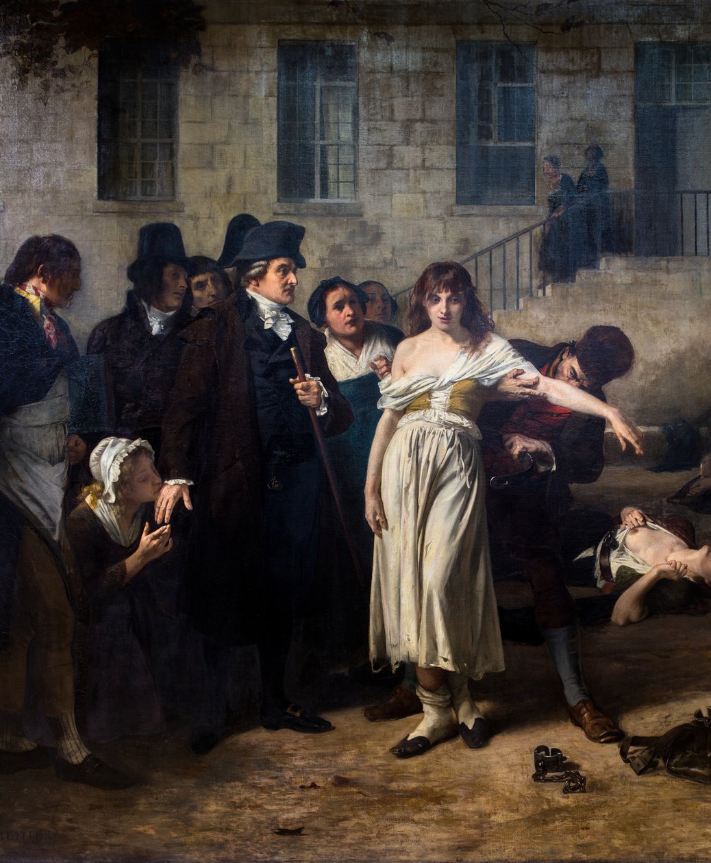 Pinel doktor kiszabadítja az elmebetegeket Salpêtrière-ben 1795-ben alkotó: Tony Robert Fleury