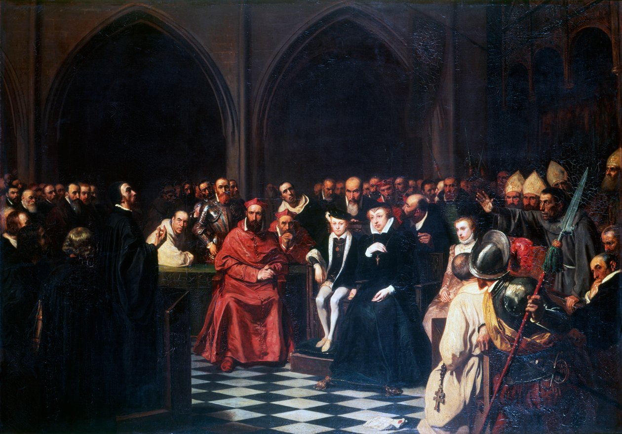 Poissy kollokviuma 1561-ben, c1855-1912. alkotó: Tony Robert Fleury