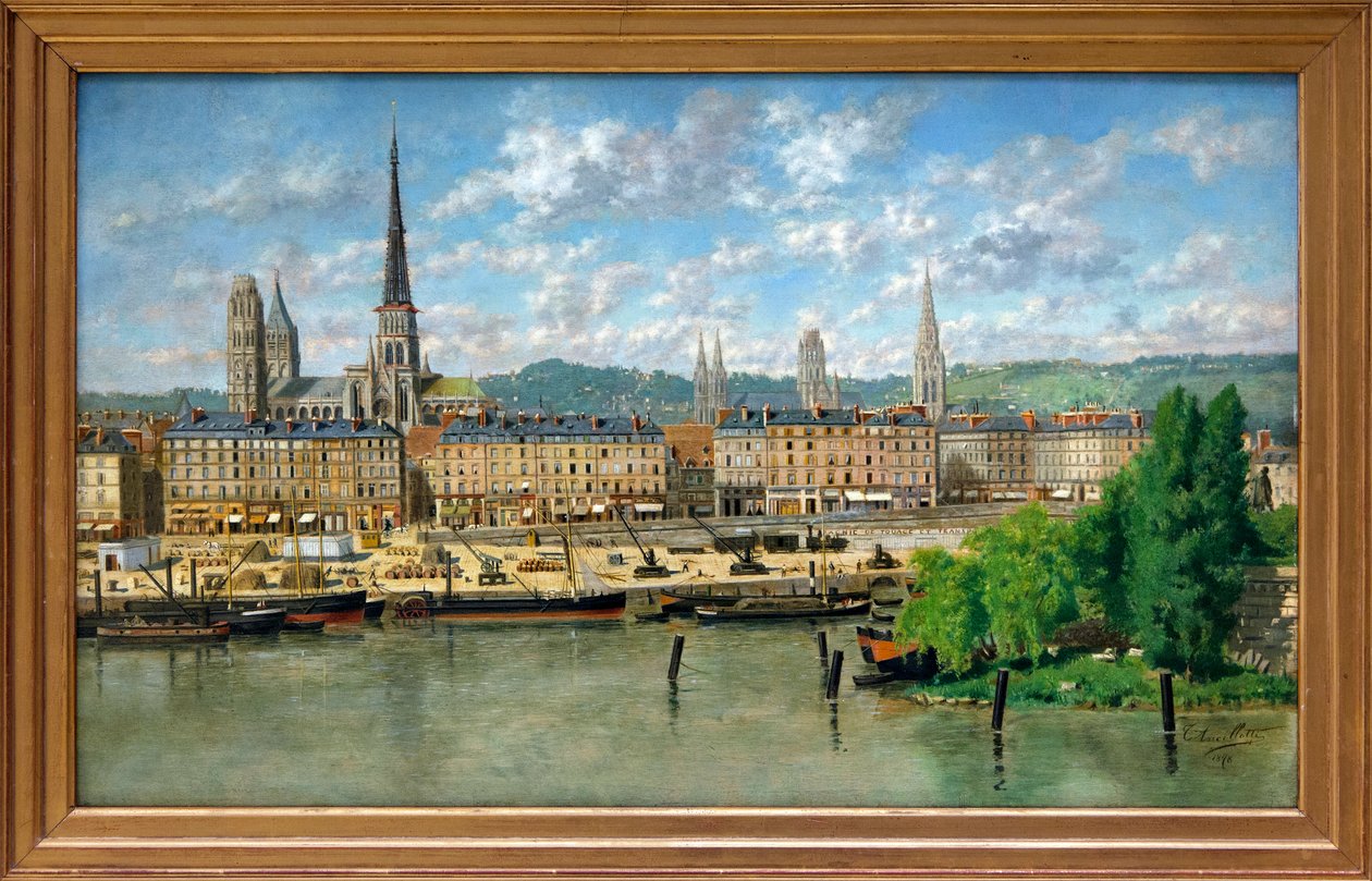 Rouen kikötője (olaj, vászon) alkotó: Torello Ancillotti