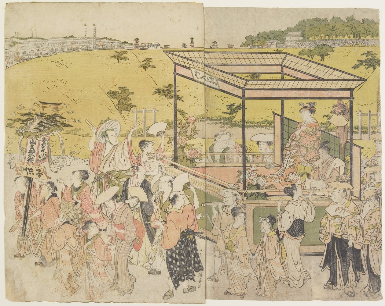 (The Sanno_ Festival Procession), 1788 alkotó: Torii Kiyonaga