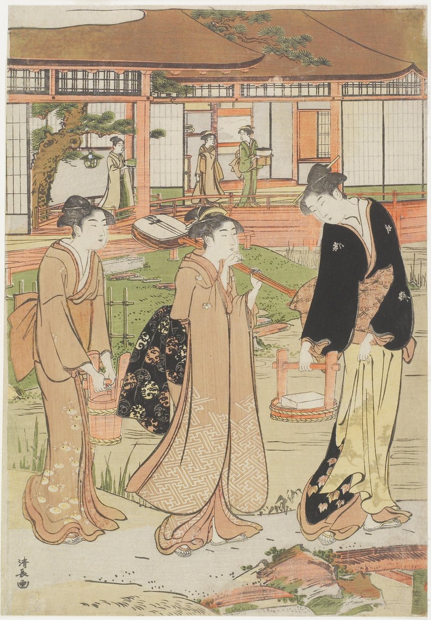 Piknik a Daimyo kertjében, 1786 alkotó: Torii Kiyonaga