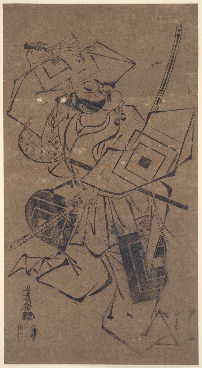 Ichikawa Danj?r? II Aragoto szerepben (durva játék) alkotó: Torii Kiyomasu