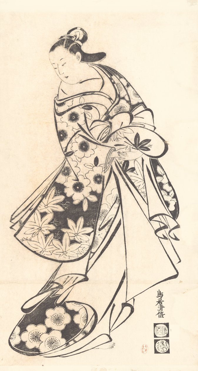 udvarhölgy, kb. 1712., kb. 1712. alkotó: Torii Kiyomasu I