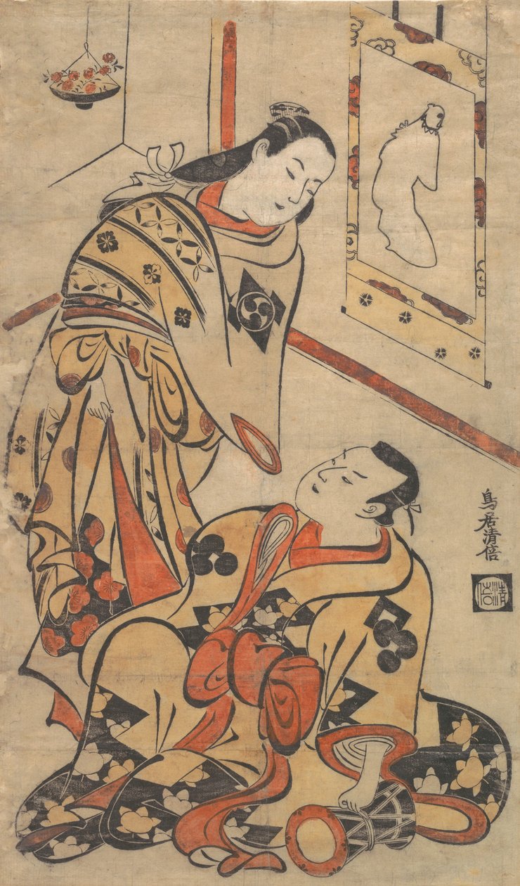 Kabuki a c és rs Nakamura Gentaro Ikushima Shingoro javaslata, igaz? 1710. , szúnyog. 1710. alkotó: Torii Kiyomasu I