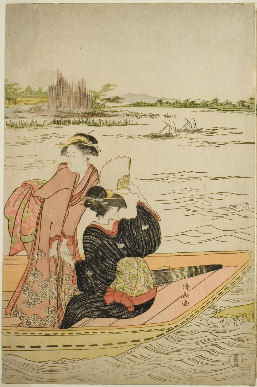 Komp a Sumida folyón alkotó: Torii Kiyonaga