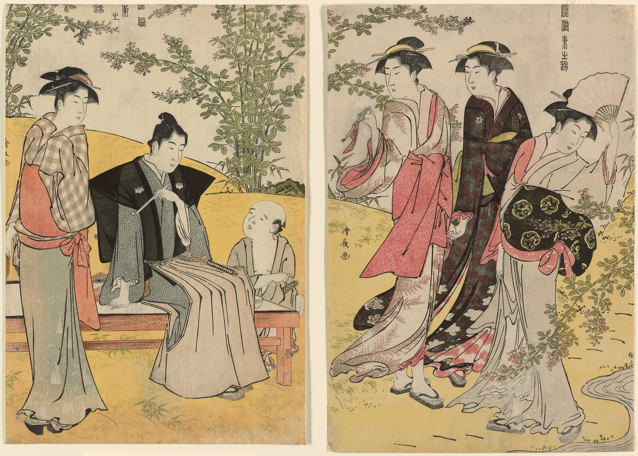 Kirándulás Hagiderába, a "Kelet modorok brokátja (Fuzoku Azuma no nishiki)" sorozatból. alkotó: Torii Kiyonaga