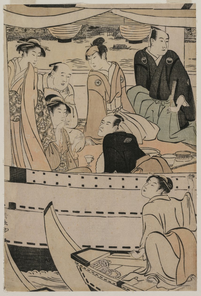 Csónakázó parti a Sumida folyón, 1789. alkotó: Torii Kiyonaga