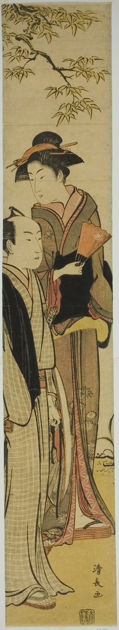 Pár egy fa alatt alkotó: Torii Kiyonaga