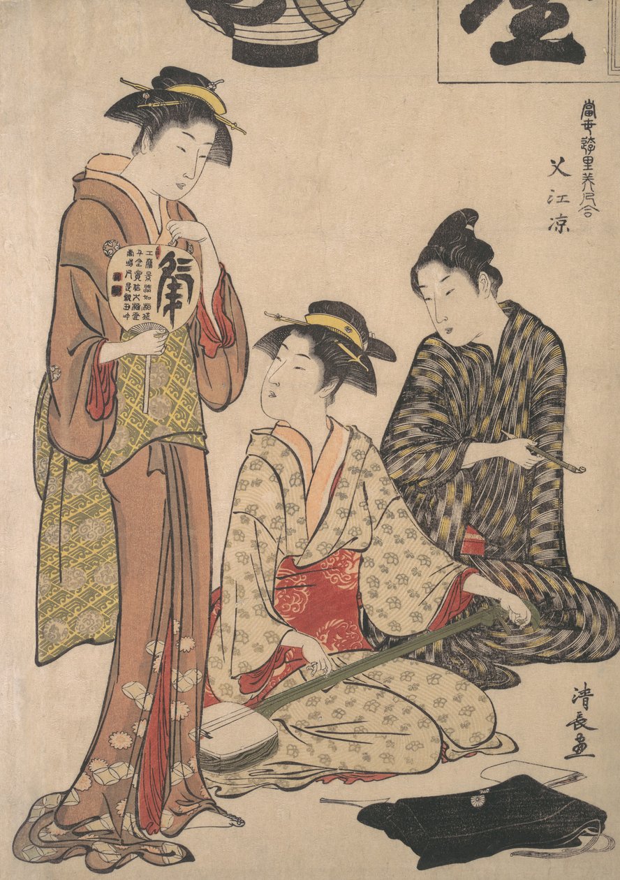 Élvezze az esti hűvösséget Nakasuban, kb. 1782-83. alkotó: Torii Kiyonaga