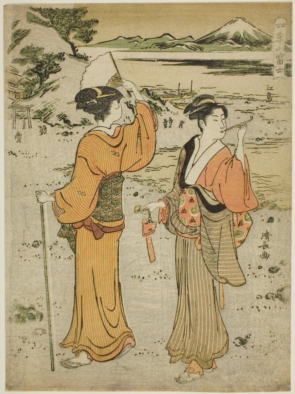 Enoshima, a "Fuji hegy a négy évszakban (Shiki no Fuji)" sorozatból alkotó: Torii Kiyonaga