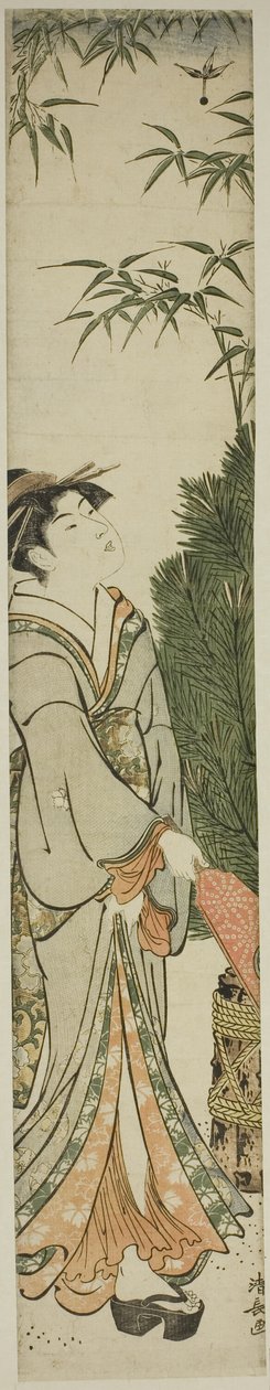 Gésa Battledore-t és Shuttlecockot játszik alkotó: Torii Kiyonaga