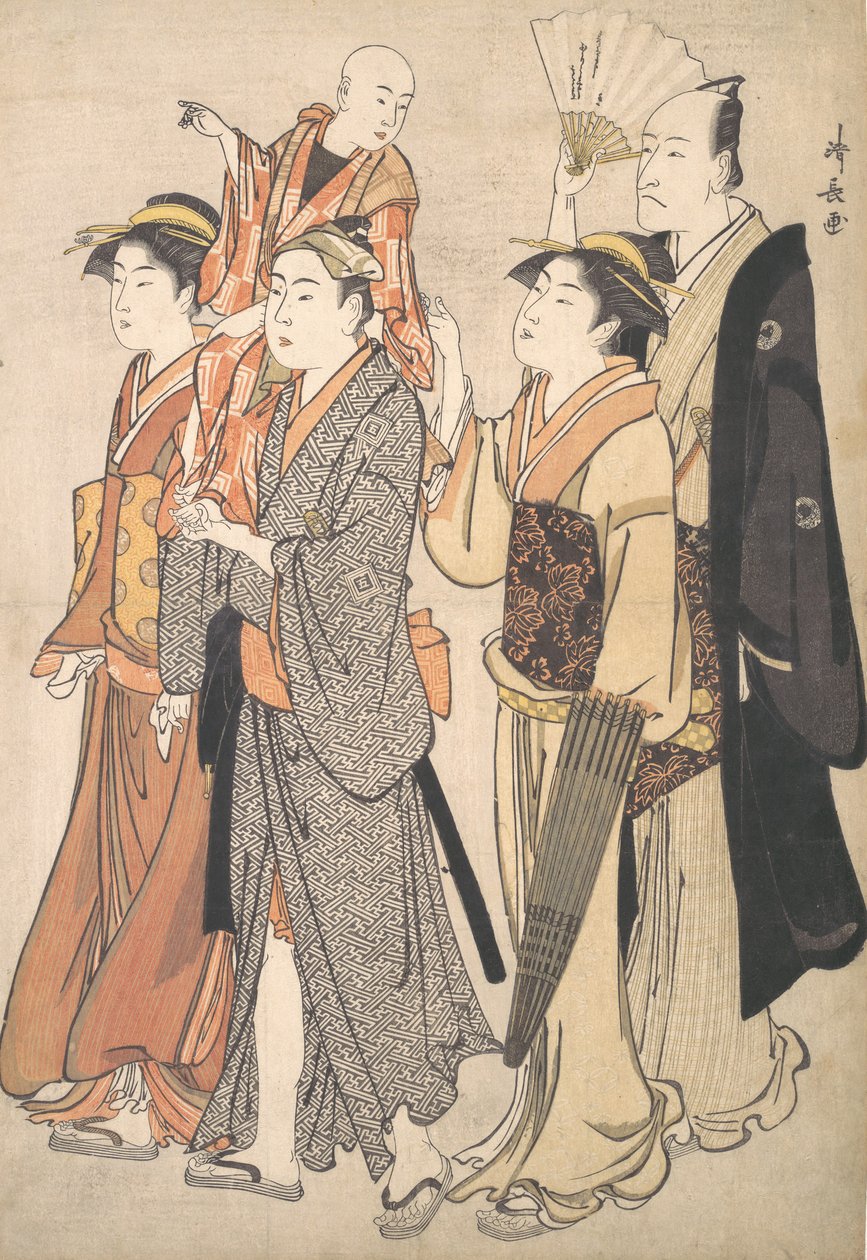Ichikawa Danjuro V és családja, 1782. alkotó: Torii Kiyonaga