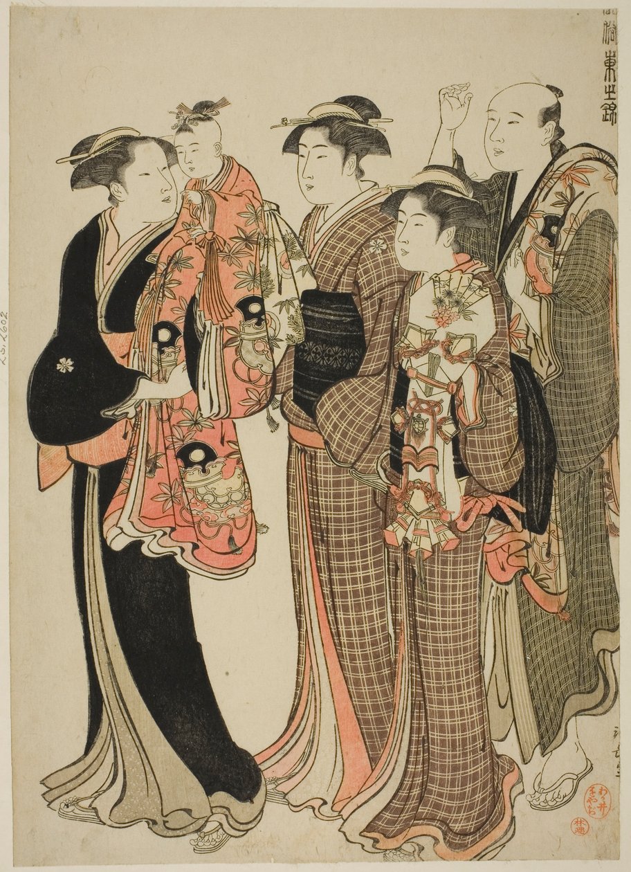 Hajtámasz, a tee sorozatból s "Ah B filteration, f air s hand r n man picture rs (Azuma no Nishiki)" alkotó: Torii Kiyonaga