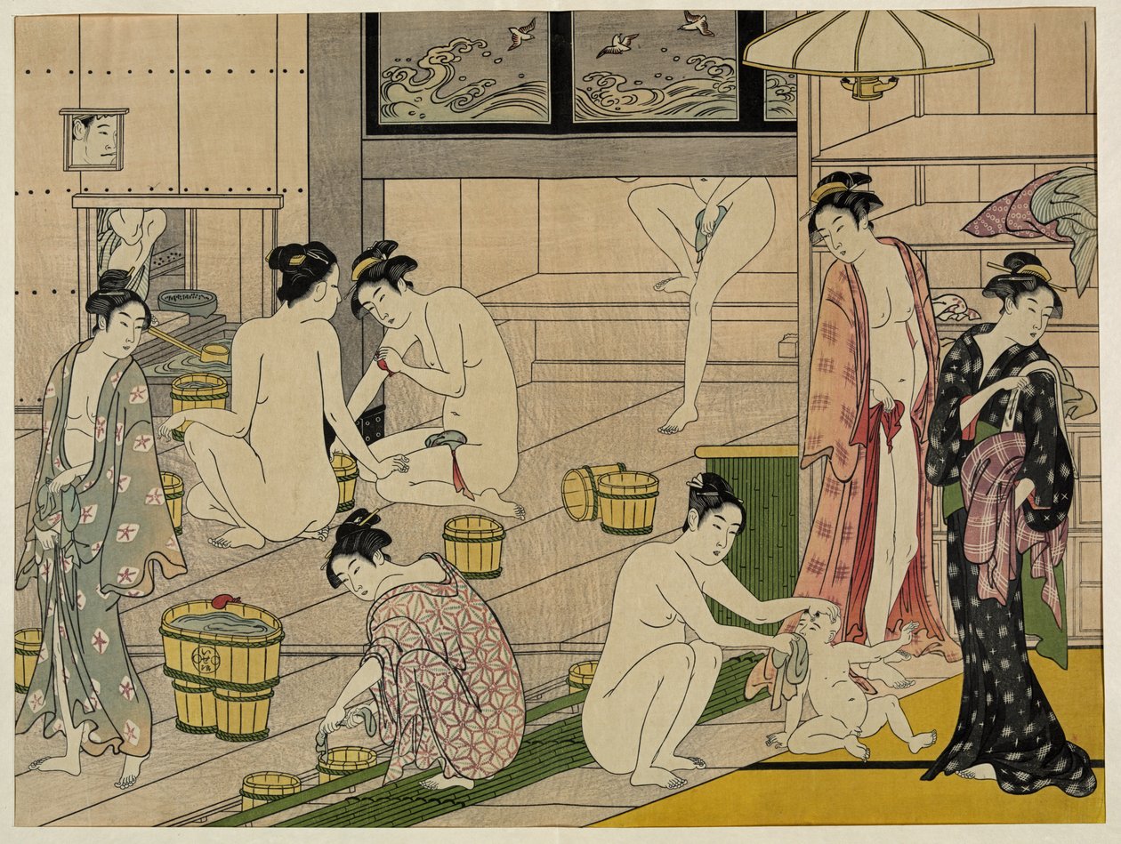 Kiyonaga fürdőház nők alkotó: Torii Kiyonaga