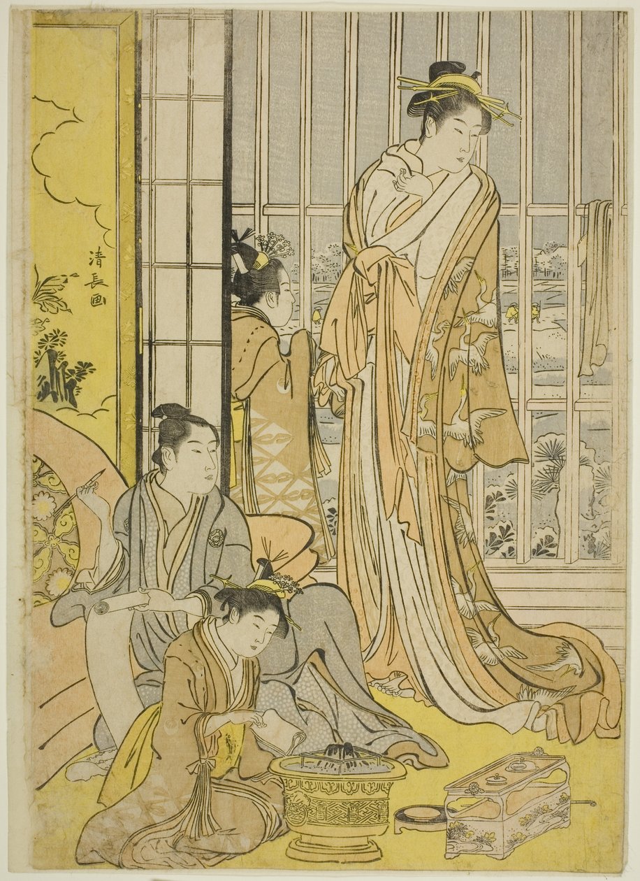 Havas reggel a Pleasure Quartersben (Seiro yuki no ashita) alkotó: Torii Kiyonaga