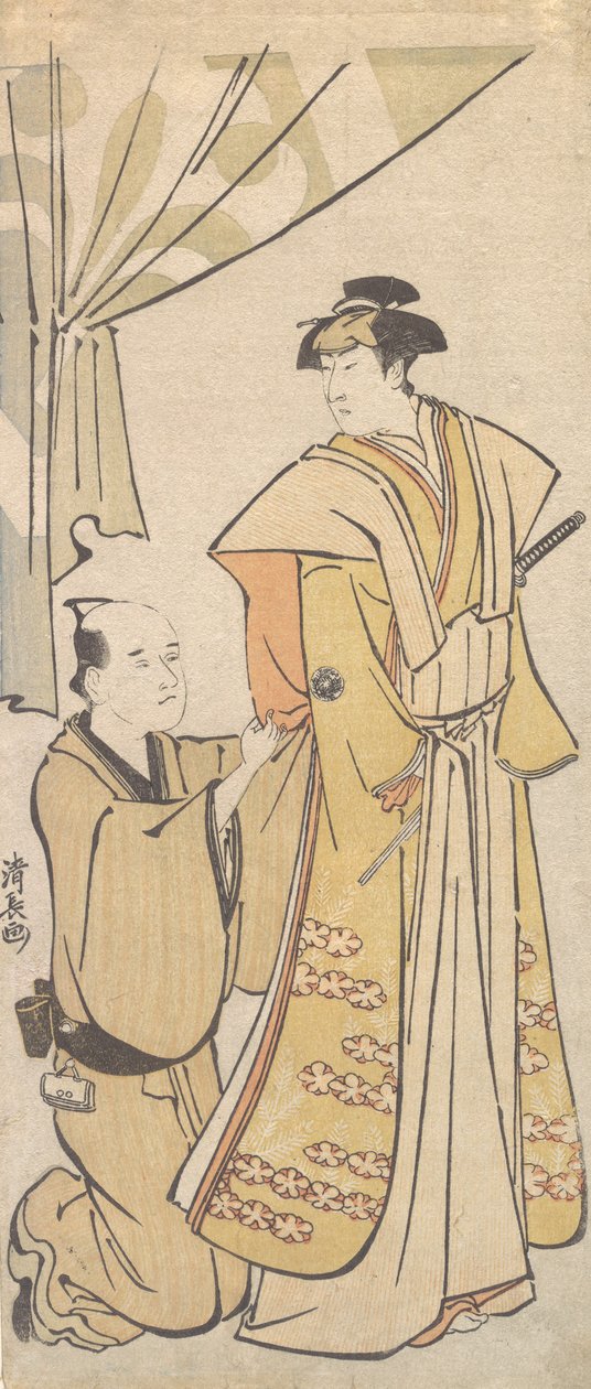 A színész Nakamura Riko I kísérővel, kb. 1784. alkotó: Torii Kiyonaga