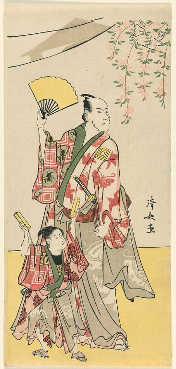 Ichikawa Danjuro V és Ichikawa Ebizo IV színészek tizenegy színészből álló pentaptichonból, akik a Soga fivérek szentélyének fesztiválját ünneplik alkotó: Torii Kiyonaga