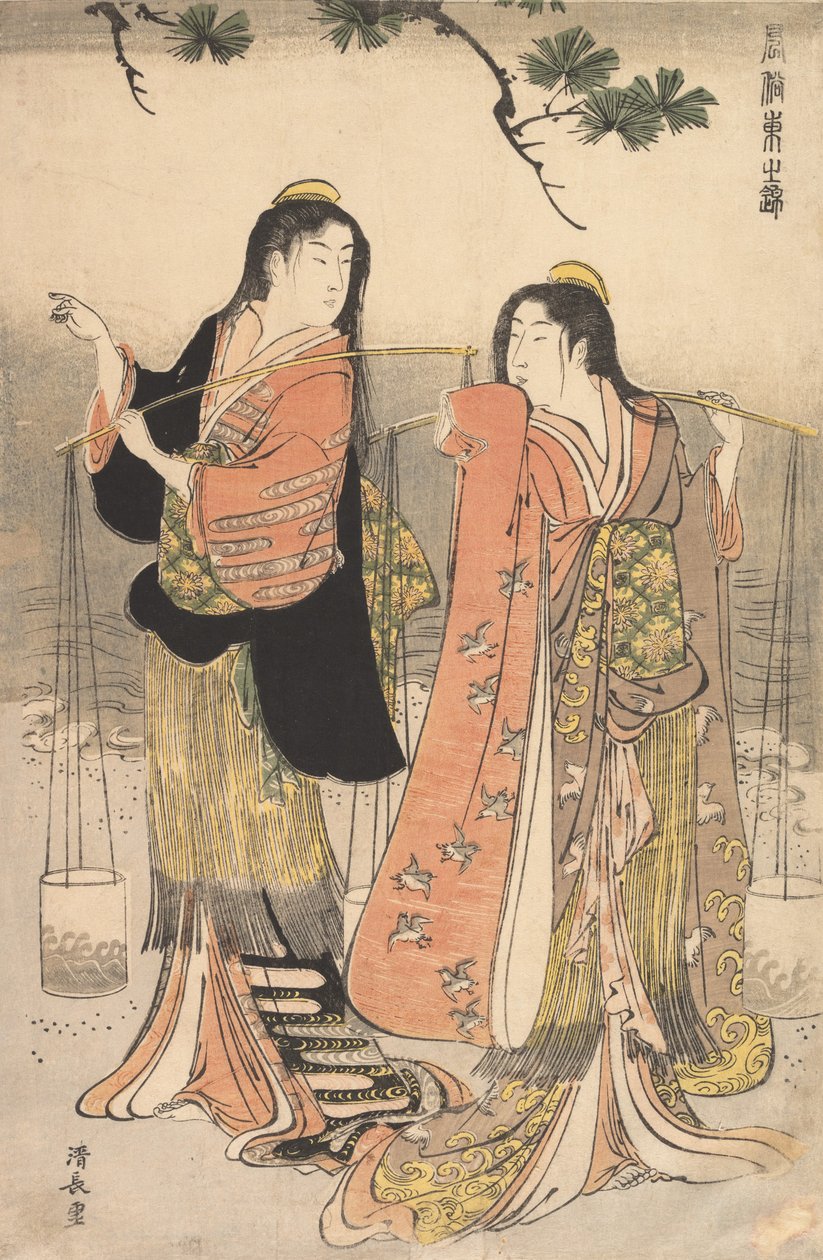 Tee B vonal minden területen s f intelligens kard, okos, 1783. alkotó: Torii Kiyonaga