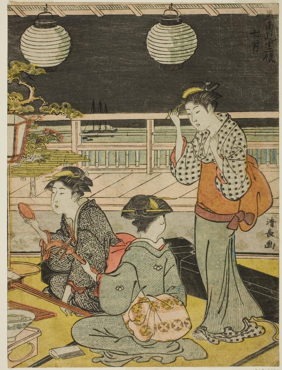 A hetedik hónap (Shichigatsu), a "Tizenkét hónap délen (Minami juni ko)" sorozatból alkotó: Torii Kiyonaga