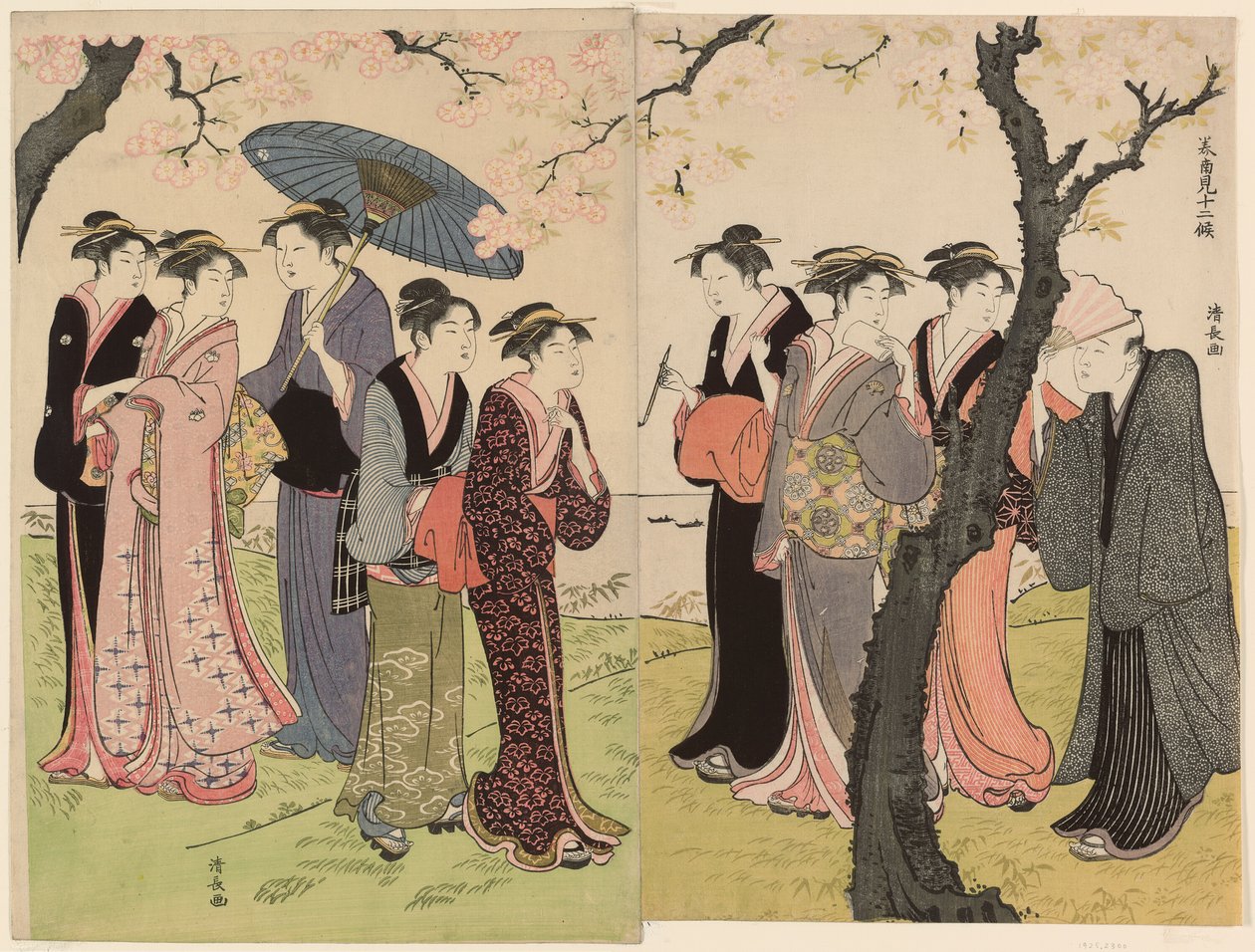 A harmadik hónap (Sangatsu), a "Tizenkét hónap délen (Minami juni ko)" sorozatból alkotó: Torii Kiyonaga