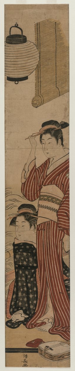 Két gésa az erkélyen alkotó: Torii Kiyonaga