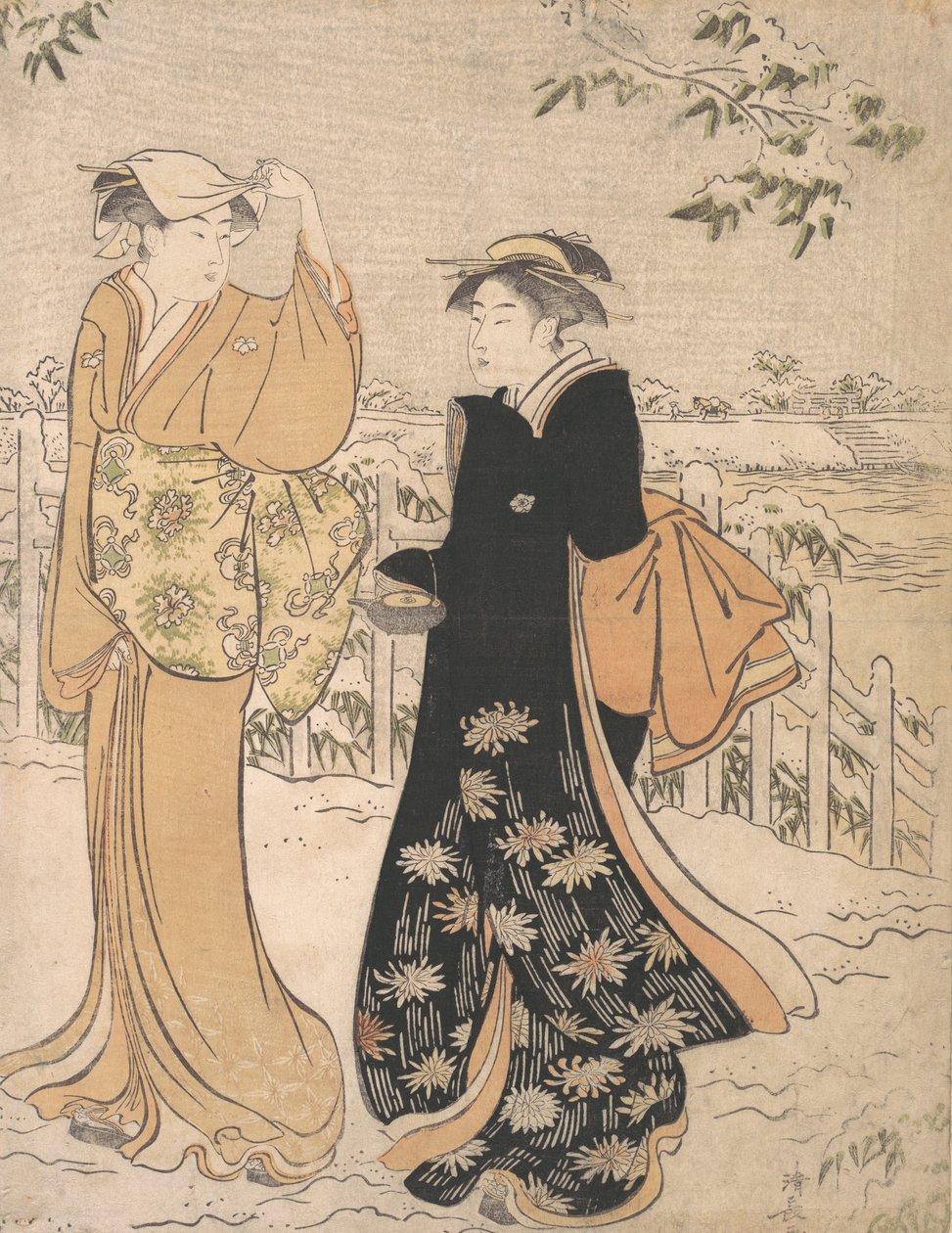 Két nő a Matsuchi Hillen, Edo, kb. 1784. alkotó: Torii Kiyonaga