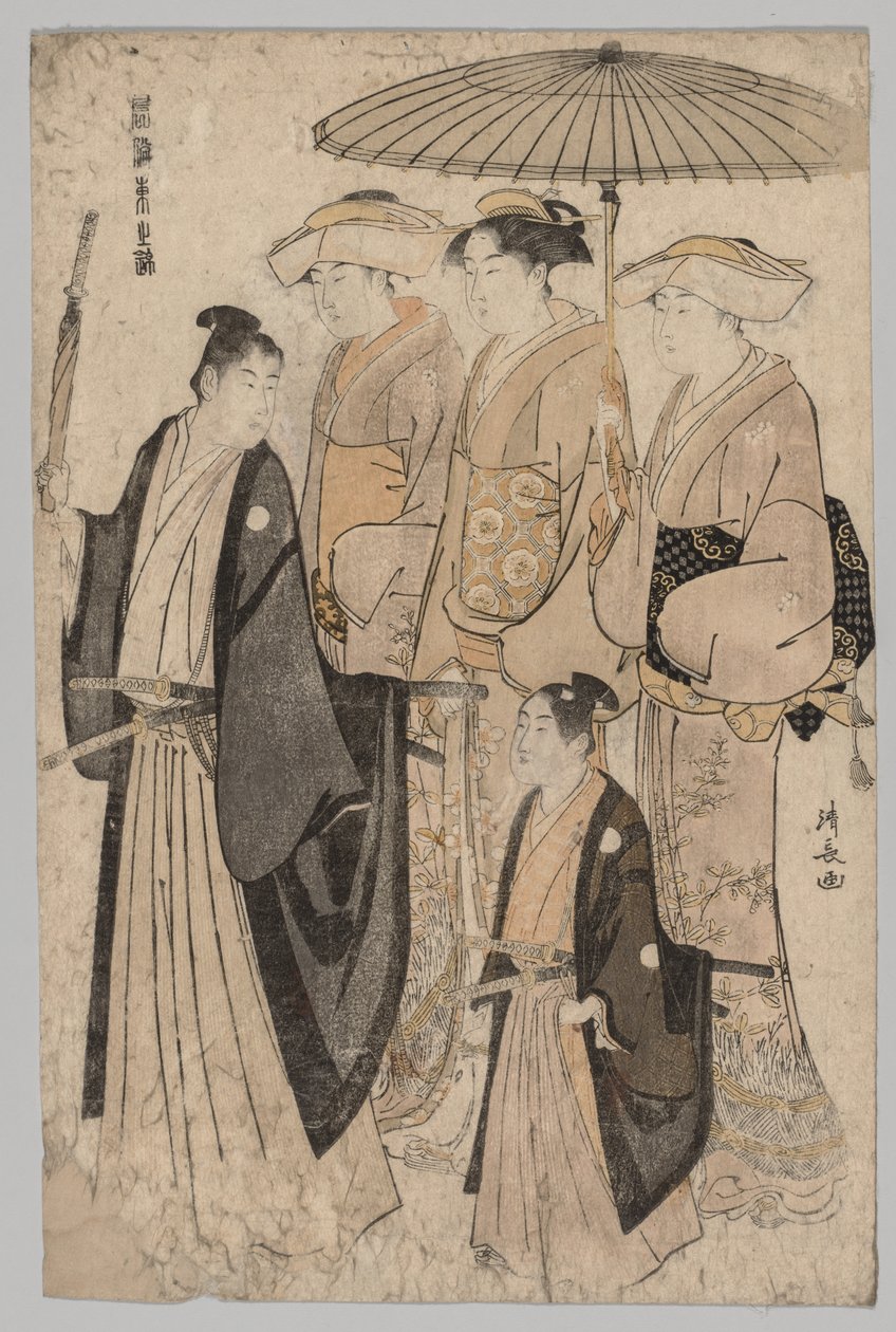 A Yoshiwara és a kísérők asszonya, 1752-1815. alkotó: Torii Kiyonaga