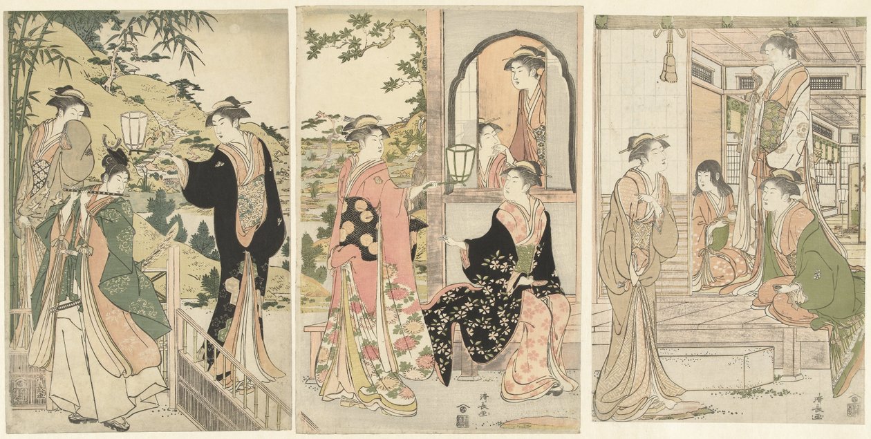 Yoshitsune szerenád Joruri hime alkotó: Torii Kiyonaga